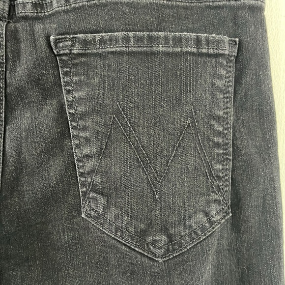 MOTHER Insider Crop Jeans Not Guilty Black | High Rise Cropped Flare 31 - Picture 16 of 17